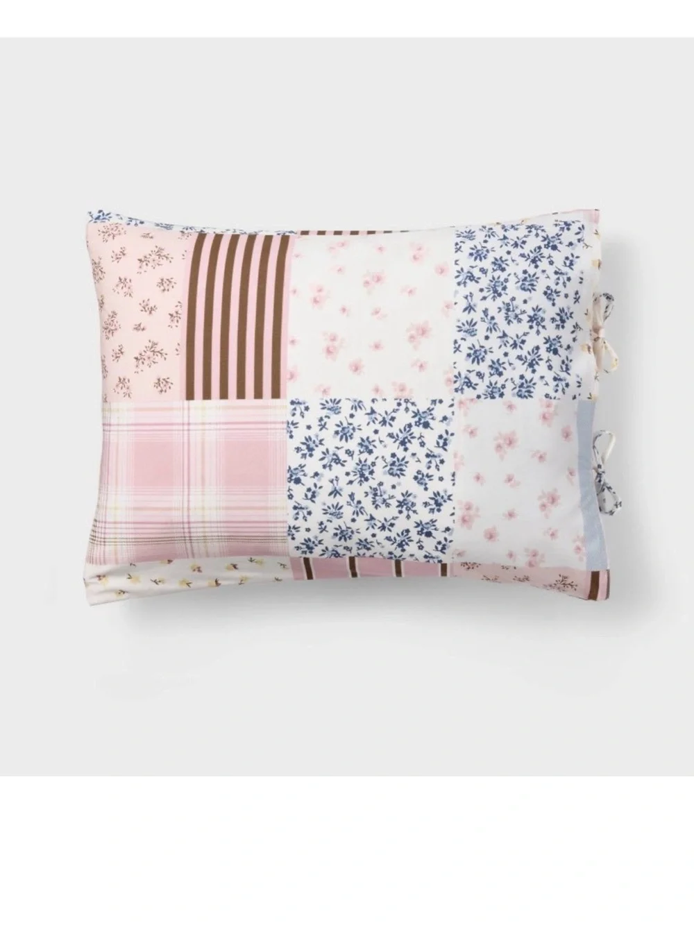 Twin/Twin XL - Hollister Pink and Brown Patchwork Duvet Cover w/ 2 pillow shams